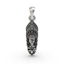 Front view of the 925 Silver Kalimaa Face Pendant showing the fierce goddess expression and oxidized finish.