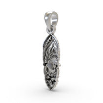 A 925 Silver Kalimaa Face Pendant for power, showing its hollow back design for lightweight, comfortable daily wear.