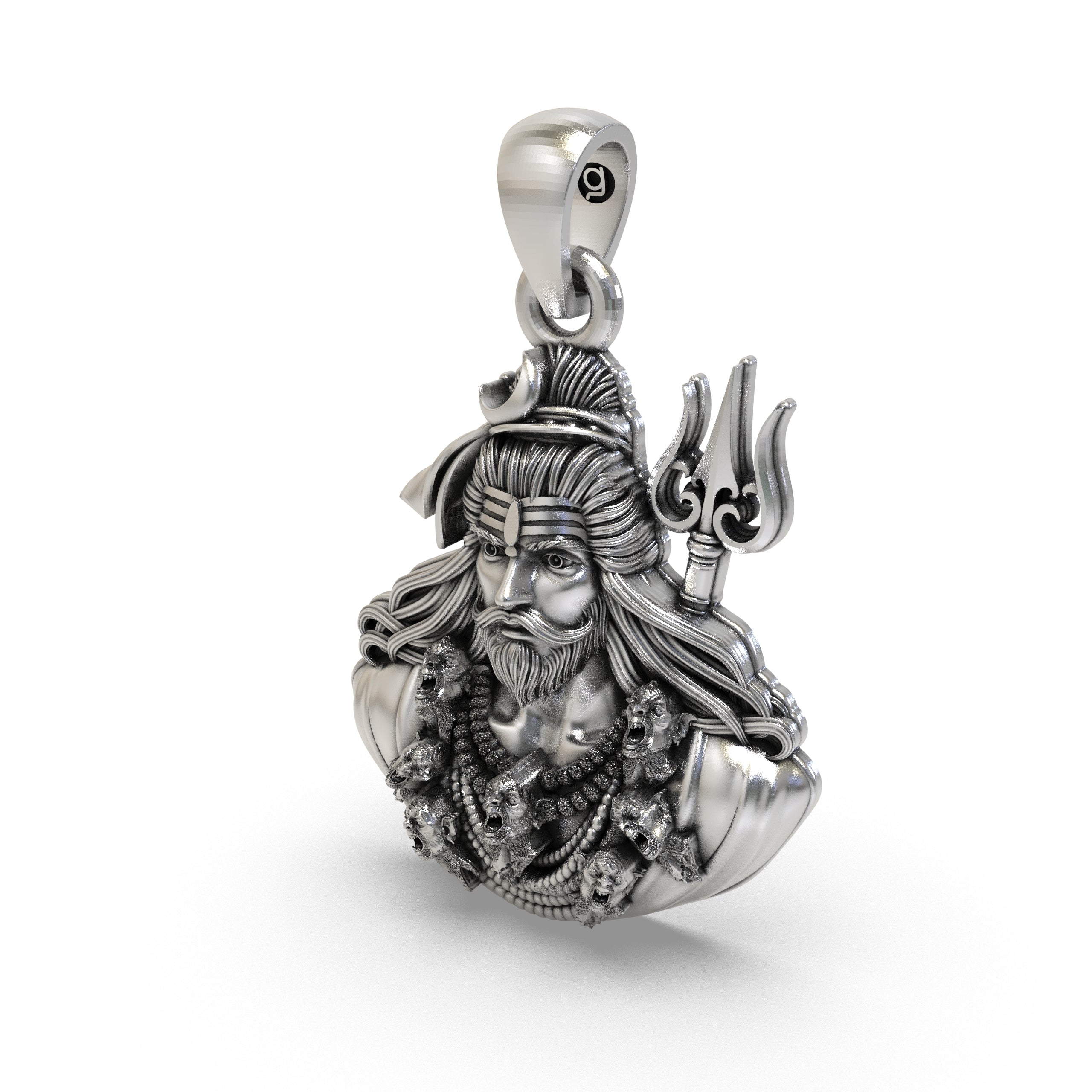 A 925 silver Shiva face pendant for men and women, showcasing its unisex design and spiritual significance for wearers.