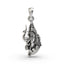 Front view of the 925 silver Shiva Trishul pendant showing the combined half-face of Mahadev and the trident.