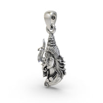 Backside view of the lightweight 925 silver Shiva Trishul pendant with its hollow design for comfortable daily wear.
