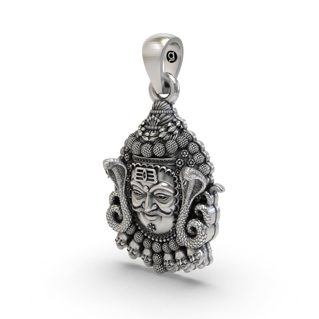 Handcrafted 925 silver Ujjain Mahakal pendant for men and women, showcasing its spiritual design and lightweight form.