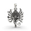 Front view of the 925 Silver Narsimha Pendant, showcasing the handcrafted oxidized details of the deity's fierce face.