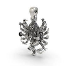 Reverse side of the 925 Silver Narsimha Pendant, showing the hollow design for comfortable, lightweight daily wear.