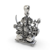 Side profile of the 925 silver Panchmukhi Hanuman pendant, revealing its hollow back for lightweight comfort.