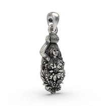Close-up detail shot of the 925 Silver Radhaji Pendant, focusing on the serene expression and devotional design.