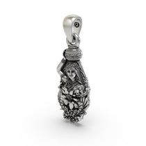 Side profile and hollow back design of the 925 Silver Radhaji Pendant, showing its lightweight build for daily wear.