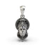 A detailed front view of the 925 silver Hanumanji face pendant, showcasing its serene and powerful expression.