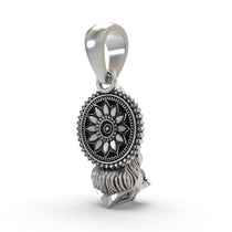 The back view of the 925 silver Hanumanji pendant, illustrating its lightweight hollow design for daily comfort.
