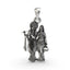 Front view of the 925 silver Radha Krishna pendant, showing the divine couple in an intricate oxidized finish.