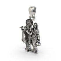 Hollow backside of the lightweight 925 silver Radha Krishna pendant, designed for comfortable daily spiritual wear.
