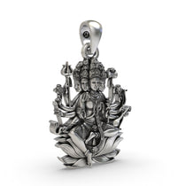 Side view of the 925 Silver Panchmukhi Shiva Pendant, revealing its lightweight hollow-back craftsmanship for comfortable