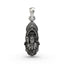 Front view of the intricately detailed 925 Silver Mahadev Pendant, showing the powerful face of Lord Shiva.