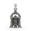 Front view of the 925 silver Tirupati Balaji pendant showing the detailed face of Lord Venkateswara with an oxidized finish.