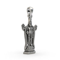 Side profile of the devotional Lord Venkateswara pendant in pure 925 silver, showcasing its dimensions.