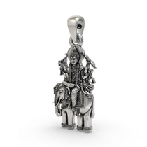 Angled side profile of the spiritual 925 Silver Brihaspati Pendant, highlighting the sterling silver craftsmanship and