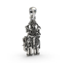 Close-up detail of the oxidized 925 Silver Brihaspati Pendant, showcasing the fine symbolic patterns for astrological pooja.