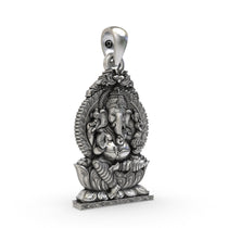 Backside of the 925 silver Ganpati locket showing the hollow design for lightweight and comfortable daily wear.