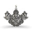 Front view of the oversized 925 silver Three Ganesha Pendant showing the intricate details of each deity.