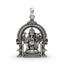 Front view of the handcrafted 925 Silver Vallabha Ganapathi Pendant, showcasing its intricate tantric Ganesha design.