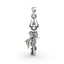 Front view of the 925 silver Trishul pendant with a Shiva Hand symbol, showcasing its detailed oxidized finish.