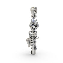 A detailed close-up of the handcrafted sterling silver Shiva Hand and Trishul pendant, highlighting its spiritual design.