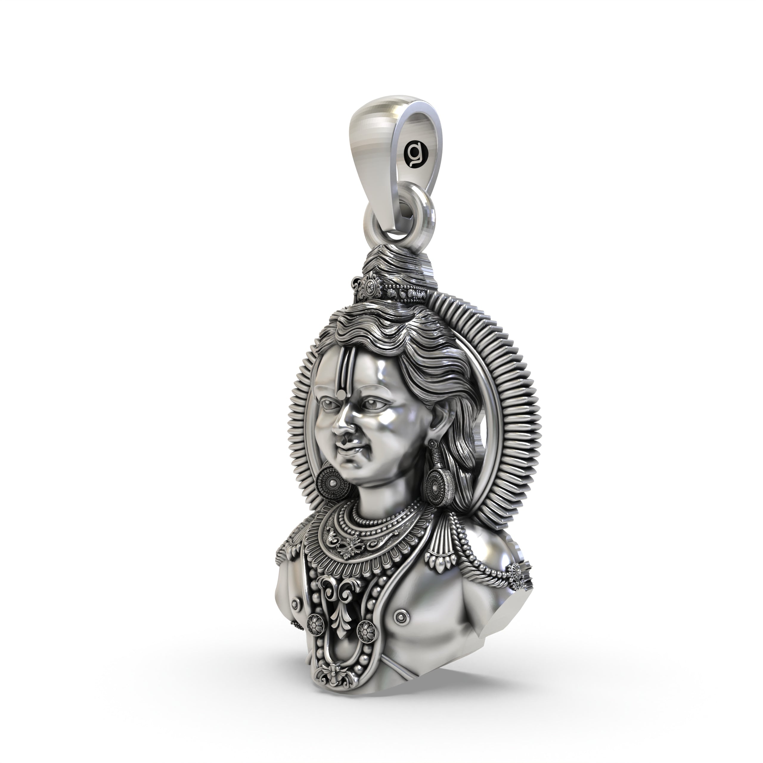 925 Silver Ayodhya Ram Lala Face Pendant – Divine Lord Ram Pendant for Blessings & Protection Secondary image