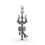 A detailed front view of the 925 silver Trishul pendant, showcasing its oxidized finish and intricate design for devotees.