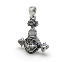 Rear view of the 925 Silver Narasimha Pendant showing its hollow design for lightweight comfort and overall shape.