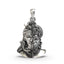 Front view of the 925 silver half Shiva half Hanuman face pendant, showing the detailed Ardhanari Veer design.