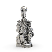 Side profile highlighting the craftsmanship of this unisex 925 sterling silver God pendant.