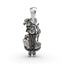 Front view of the handcrafted Shri Girdhar Lal Ji 925 Silver Pendant showing divine details.