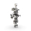 Front view of the solid Radha Raman Krishna pendant, handcrafted from pure 925 sterling silver for daily wear.