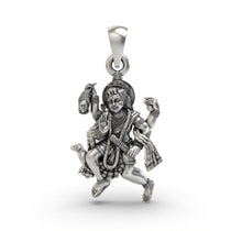 Front view of the 925 Silver Batuk Bhairav Pendant, showcasing the deity's detailed form with an antique oxidized finish.