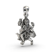 Close-up detail of the oxidized Batuk Bhairav Pendant, revealing the intricate work on the 925 silver spiritual amulet.