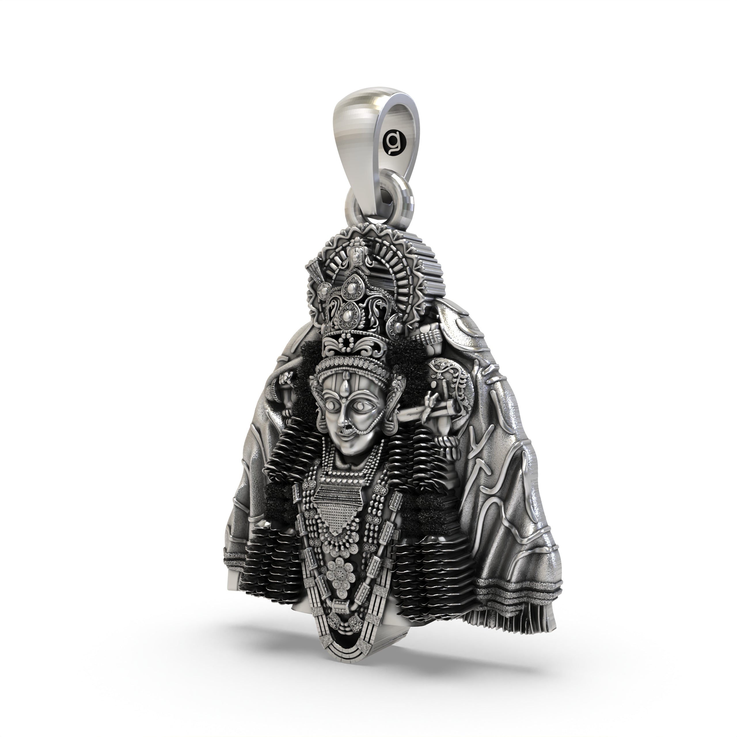 925 Silver Ashapura Maa Pendant | Handmade Temple Idol Secondary image