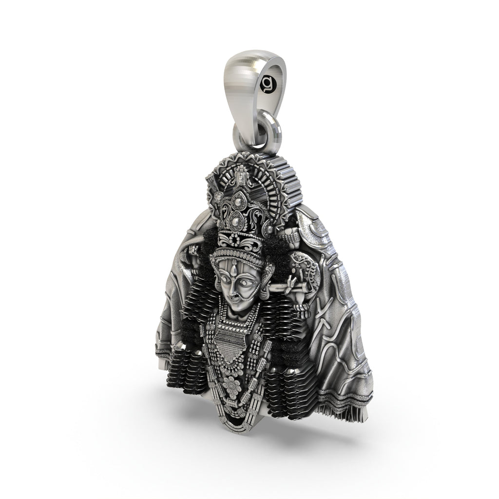 Detailed rendering of the 925 silver Ashapura Maa pendant, a beautiful piece of temple jewelry.