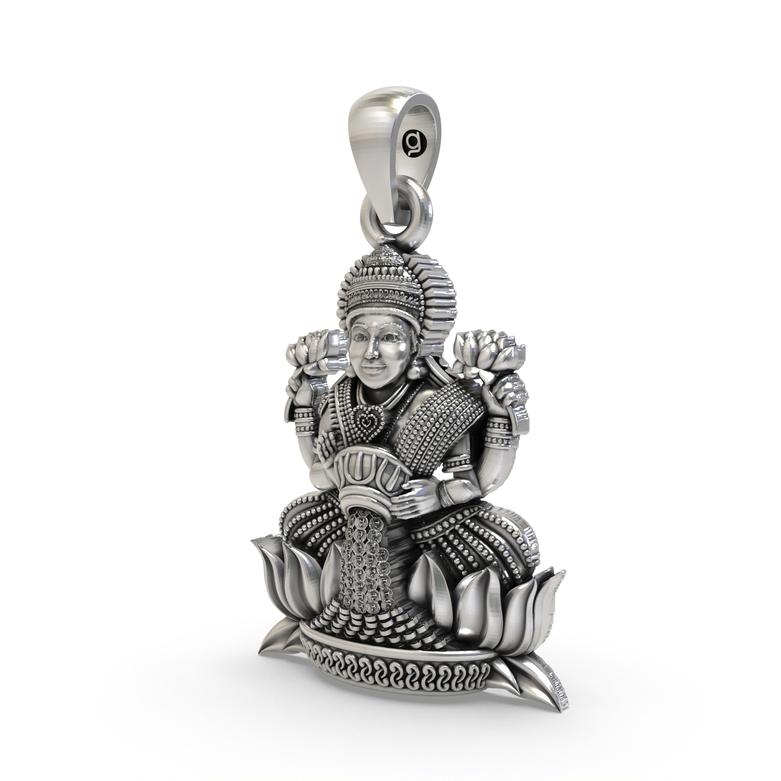 925 Silver Lakshmi Maa Pendant | Goddess Laxmi Jewelry for Wealth, Prosperity & Blessings Secondary image