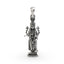 Front view of the 925 sterling silver Lord Vishnu pendant featuring four divine attributes.