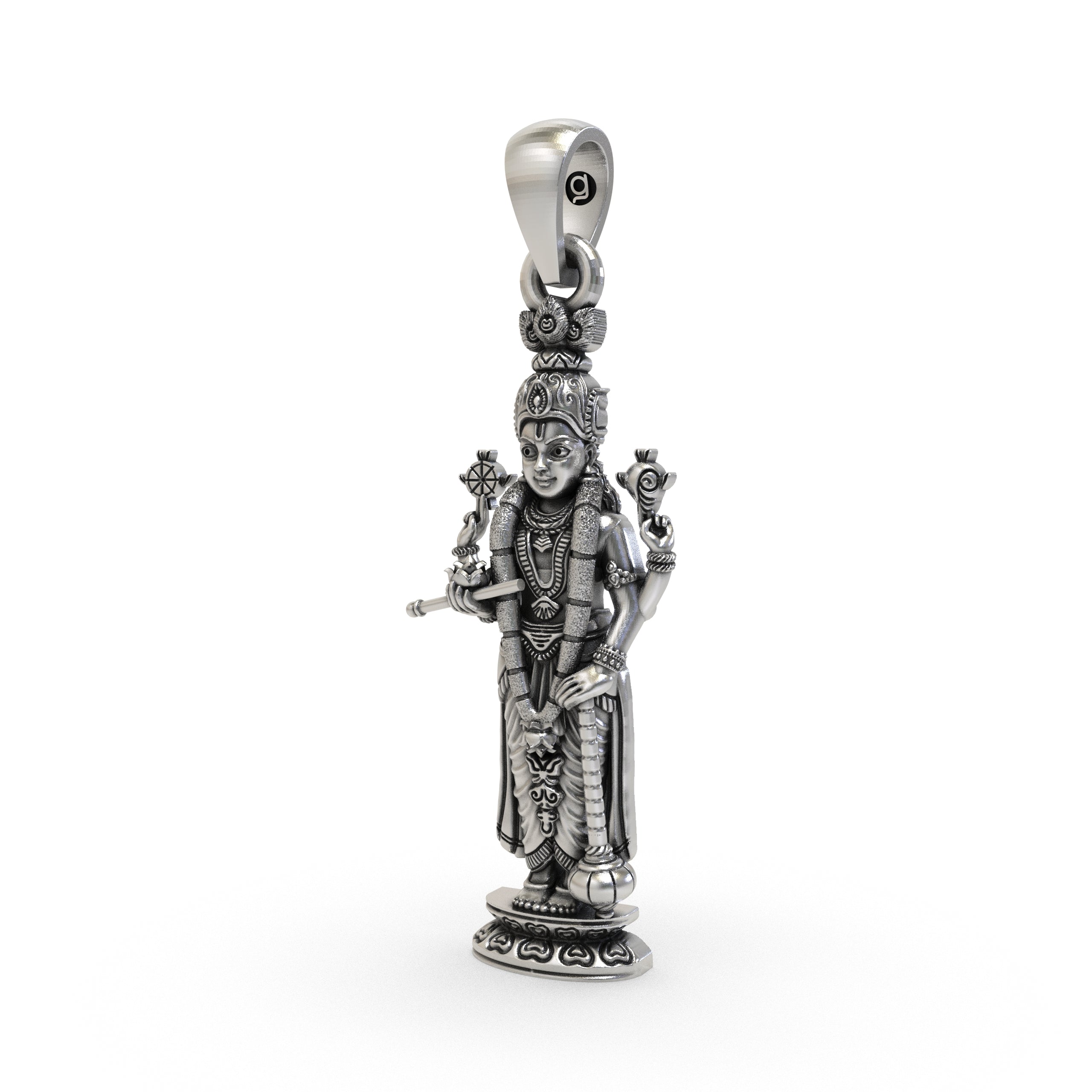 925 Sterling Silver Lord Vishnu Pendant Secondary image