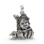 Front view of the handcrafted Bal Krishna pendant in 925 sterling silver, showing the deity holding a flute.