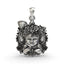 Front view of the handcrafted Bal Krishna face pendant in 925 sterling silver, showing his charming expression.