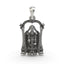 Front view of the 925 sterling silver Lord Venkateswara pendant featuring a detailed temple arch design.