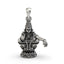 Front view of 925 Sterling Silver Lord Ayyappa Pendant showcasing intricate temple art and blessing mudra.