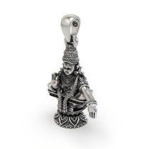 Premium 925 sterling silver Lord Ayyappa charm with detailed ornamentation for daily spiritual wear.