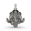 Front view of the handcrafted Trimukhi Ganesha pendant in 925 sterling silver with detailed temple-style artistry.