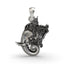 Front view of the handcrafted Lord Ganesha face pendant in 925 sterling silver with an oxidized finish.