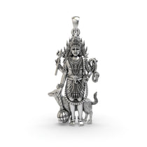Front view of the 925 Sterling Silver Lord Bhairava Pendant featuring intricate divine detailing.