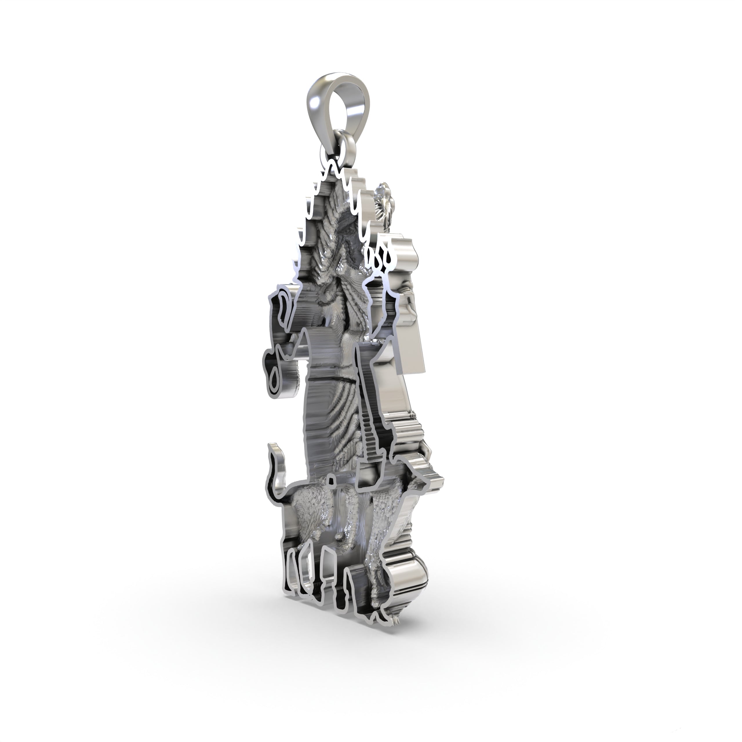 Spiritual 925 silver Kala Bhairava pendant ideal for daily wear, protection, and meditation.