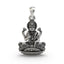 Front view of the handcrafted Lakshmi Maa pendant in 925 sterling silver, showing the goddess seated on a lotus.